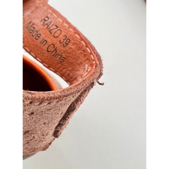 Bernie Mev Raizo Mary Jane Orange Leather Shoes Size 39 US 8 - Picture 8 of 8